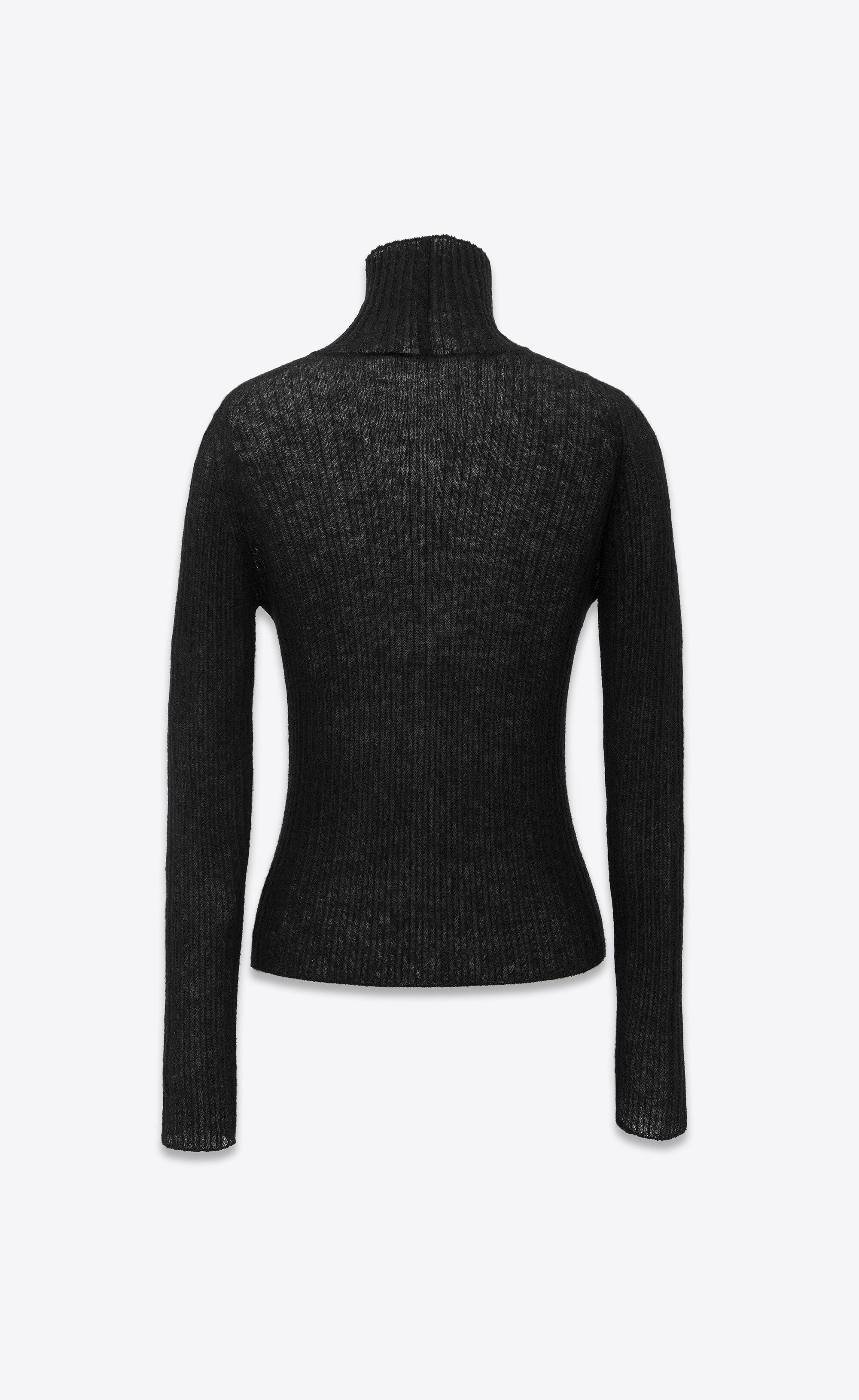 turtleneck top in ribbed knit - 3