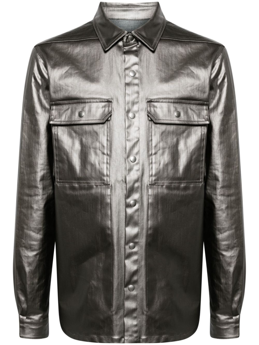 metallic denim jacket - 1