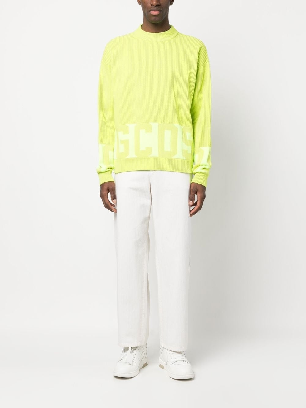 intarsia-knit logo jumper - 2