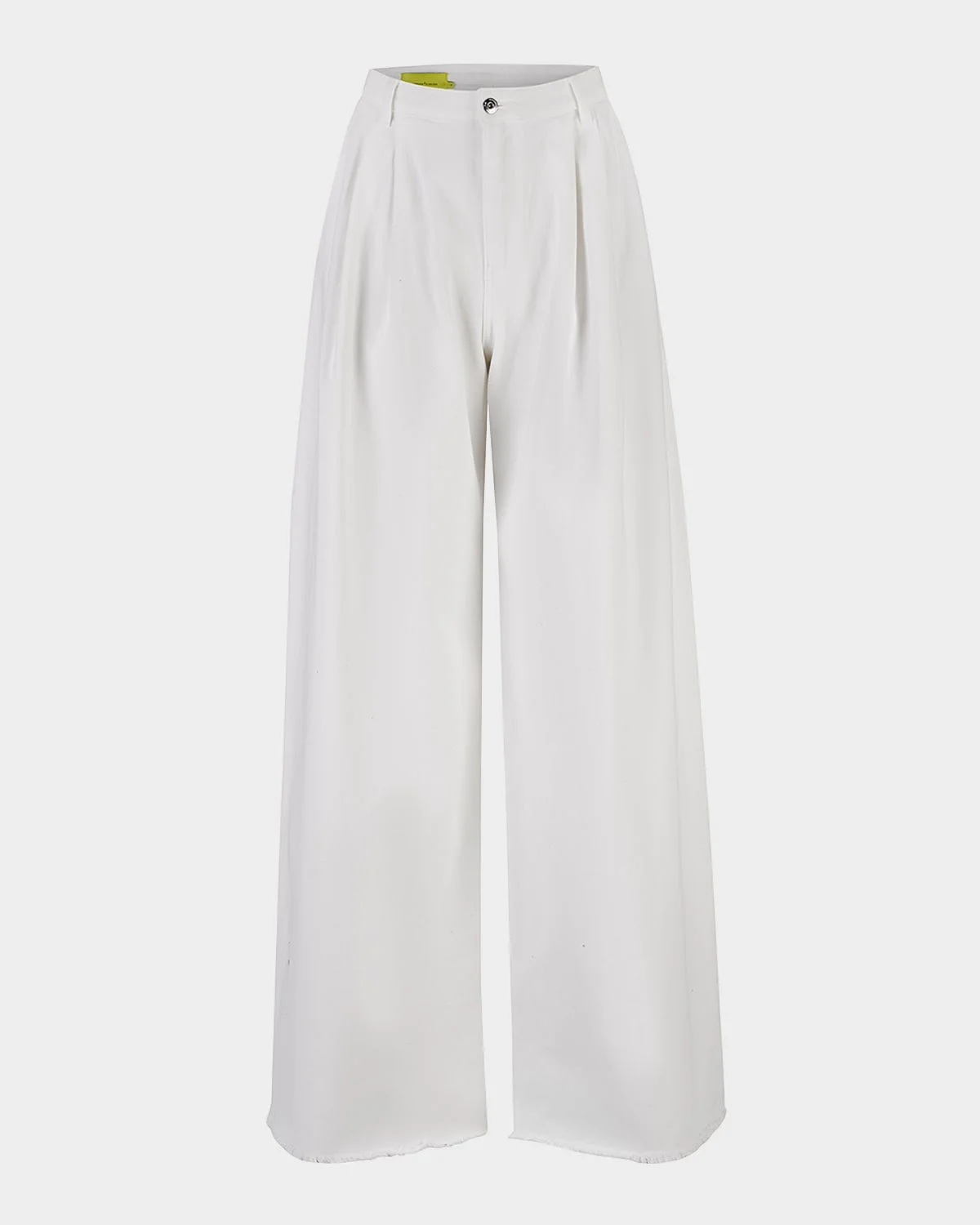 Pleated Wide-Leg Denim Trousers - 1