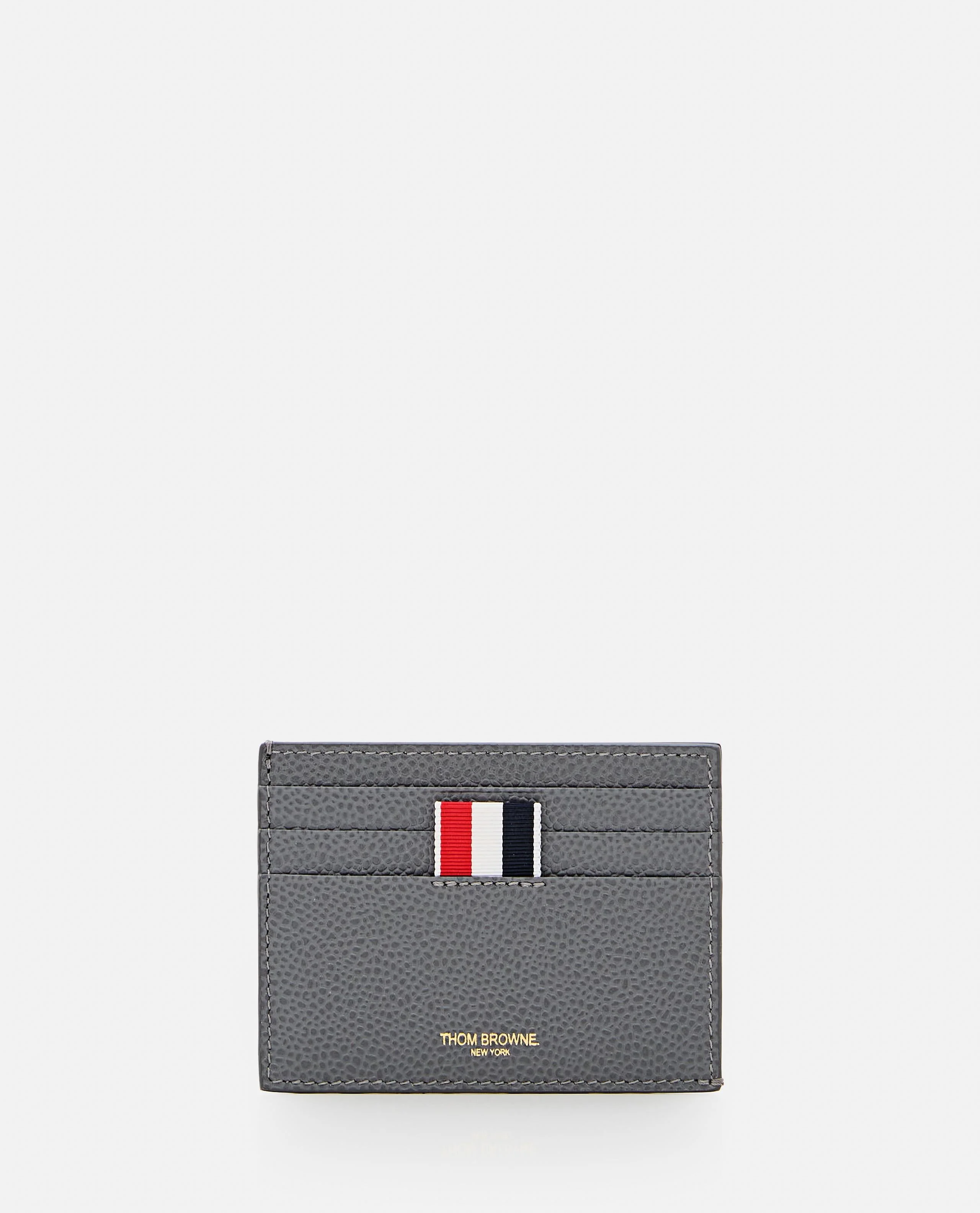 Gray leather cardholder - Thom Browne - 1
