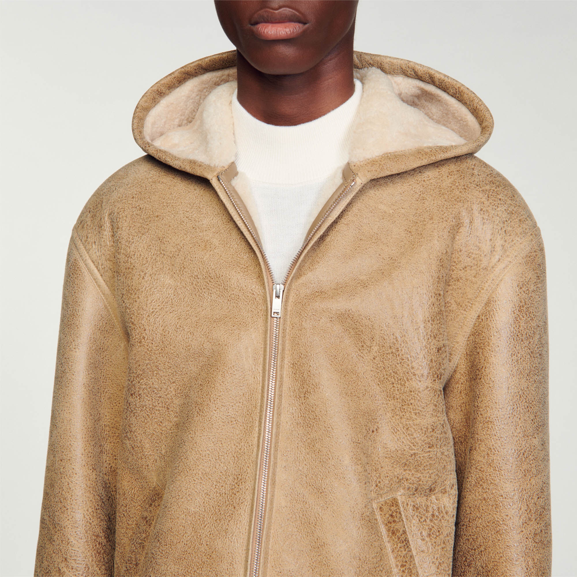 WOOLLEN LEATHER JACKET - 4