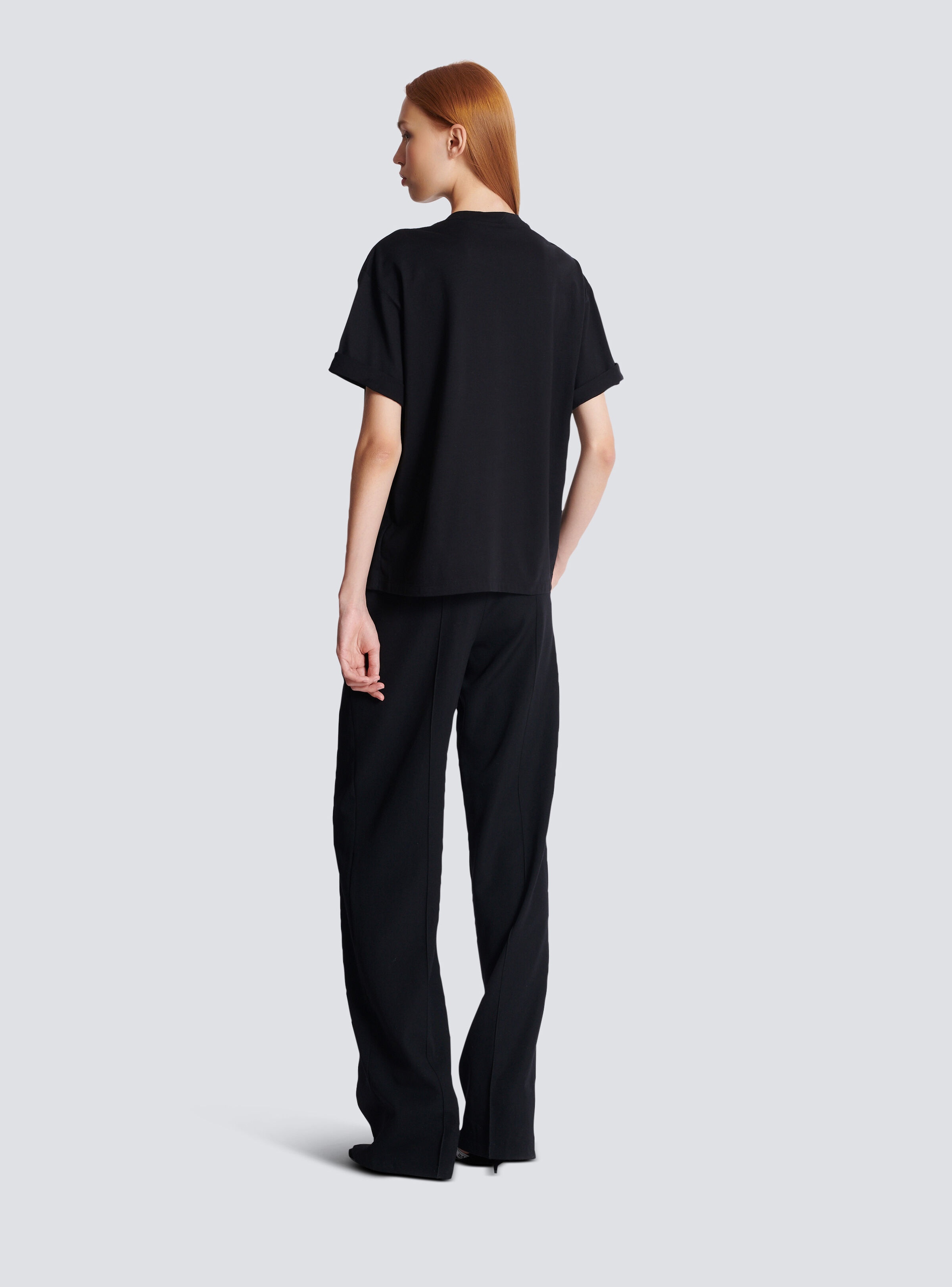 Short-sleeved T-shirt with Kiss embroidery - 4