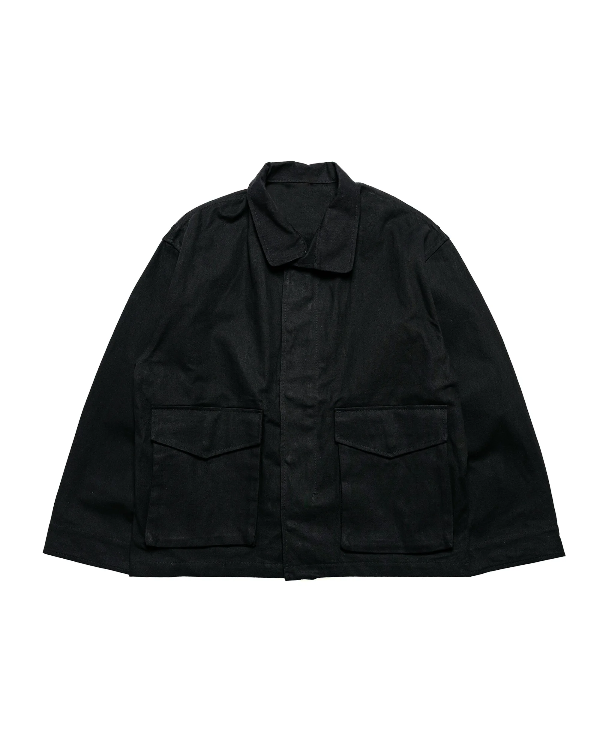 Six Jacket Black Waxed Cotton Washi Oxford Cloth - 1