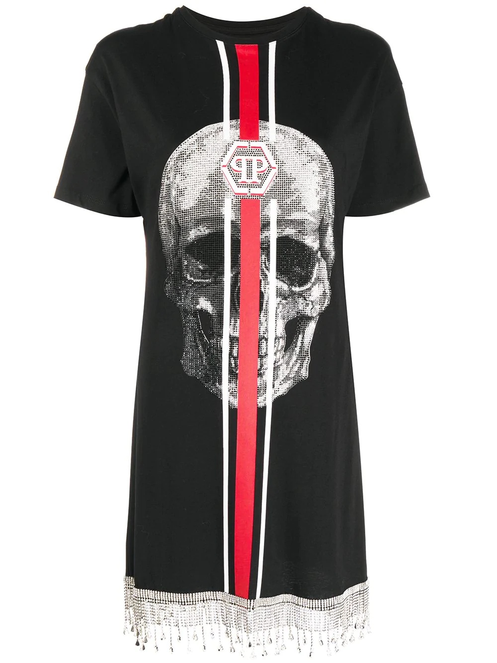 skull-print T-shirt dress - 1