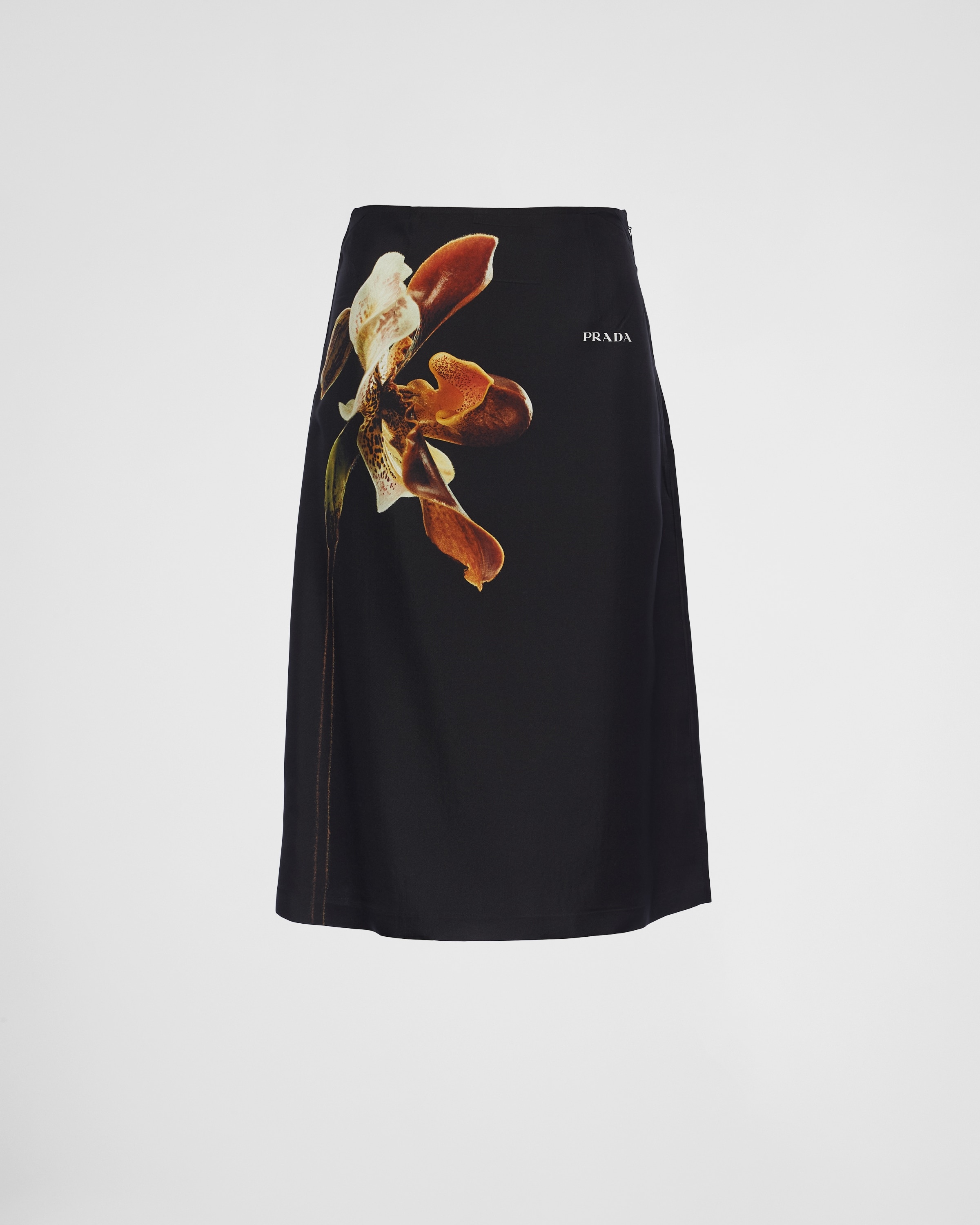 Printed twill midi-skirt - 1