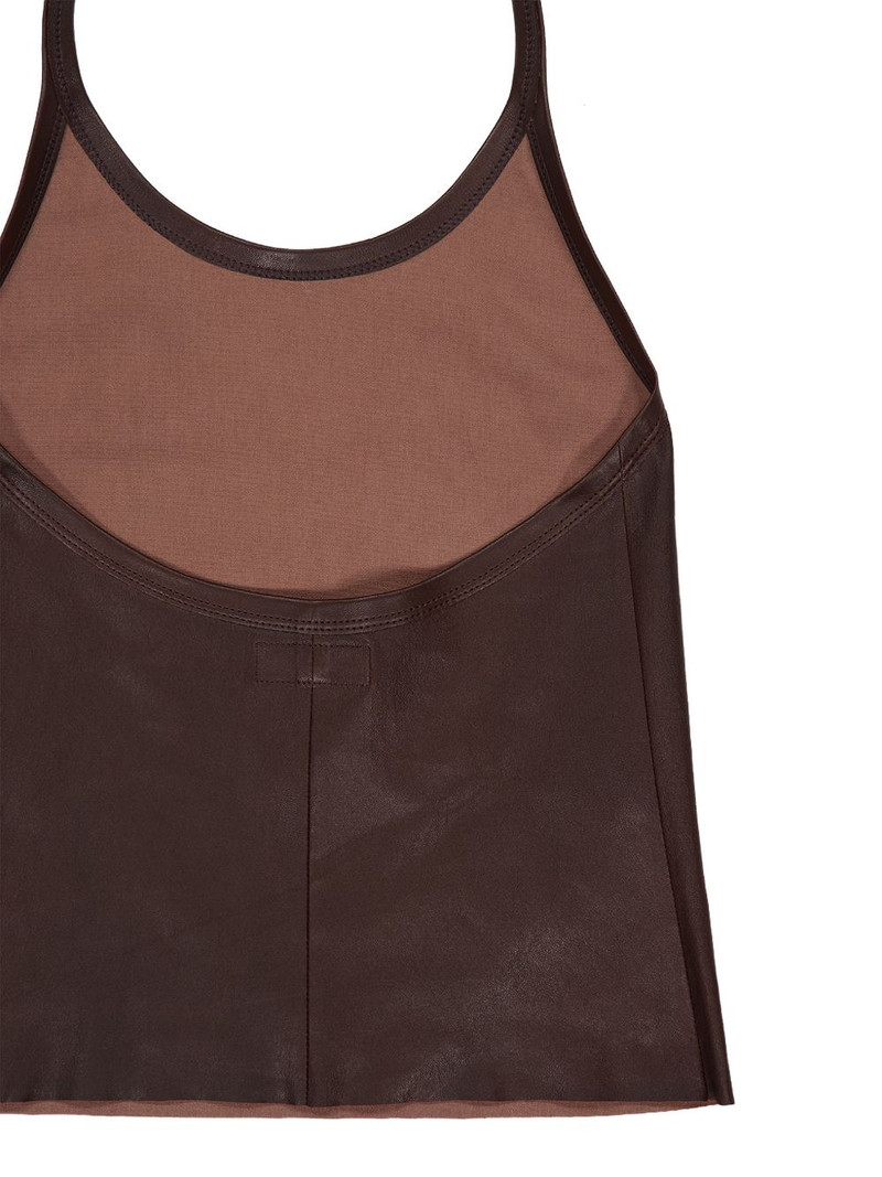 Cherry halter-neck leather top 4
