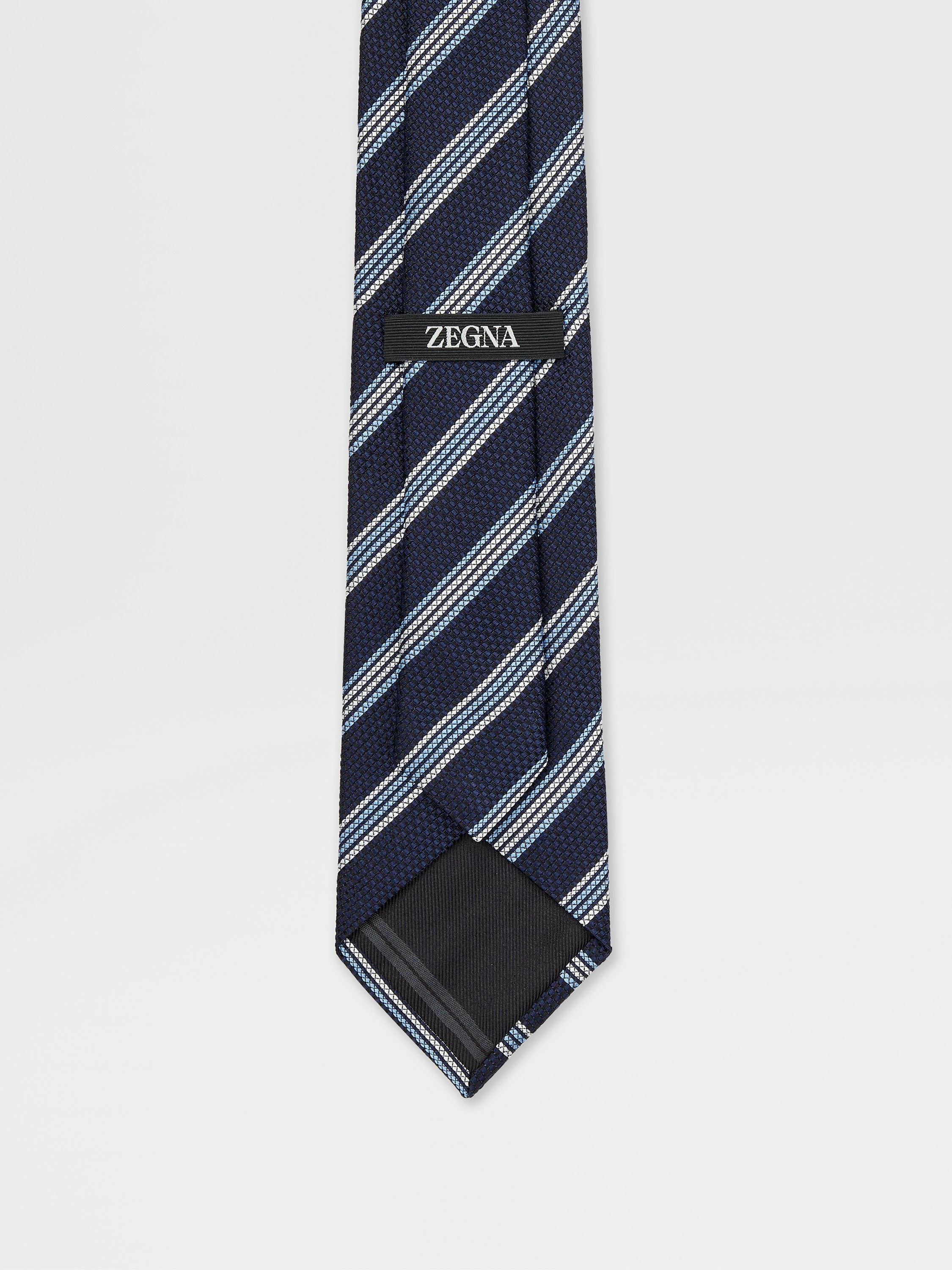 DARK BLUE SILK TIE - 3