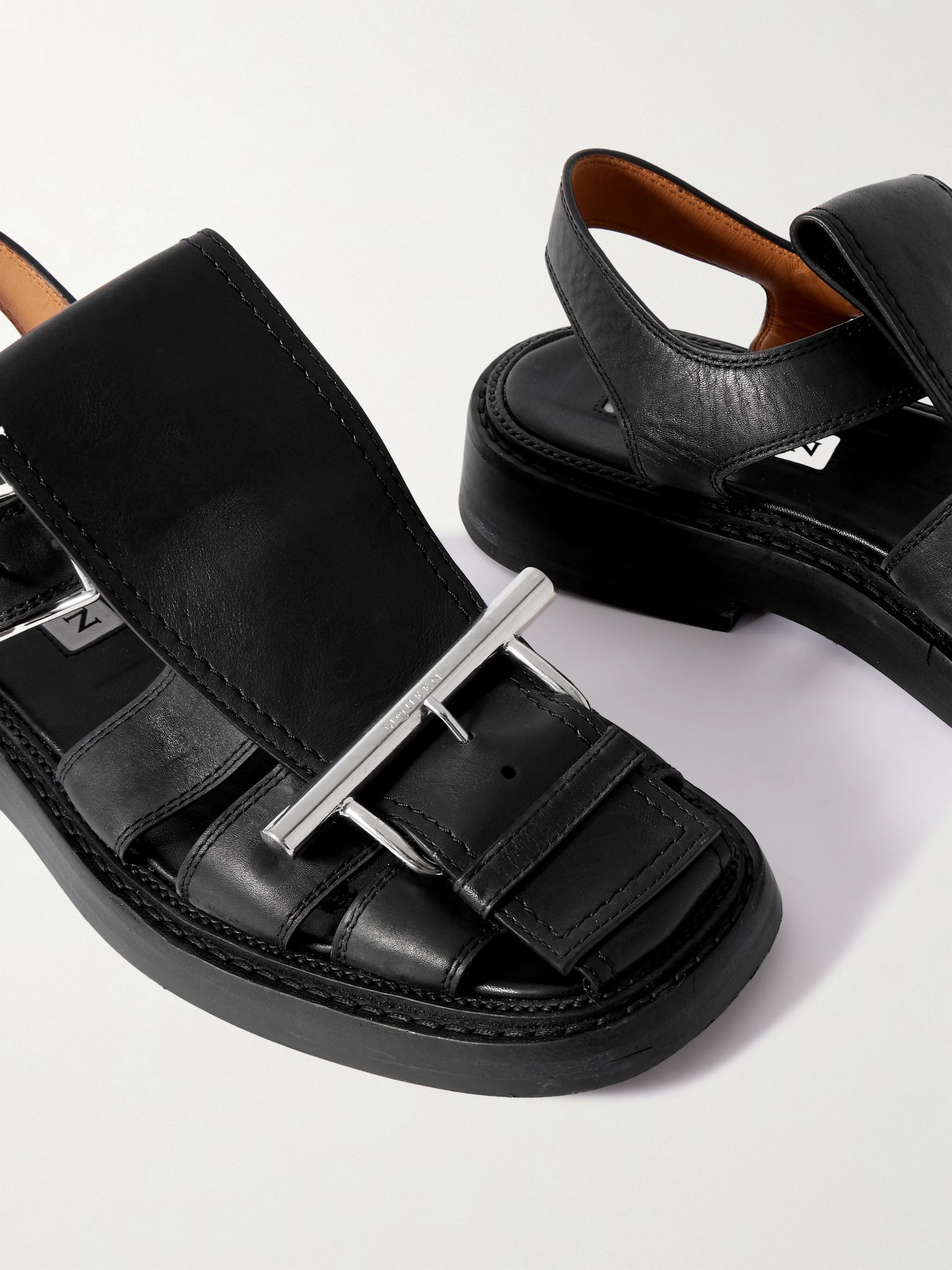 Leather sandals Black - 4