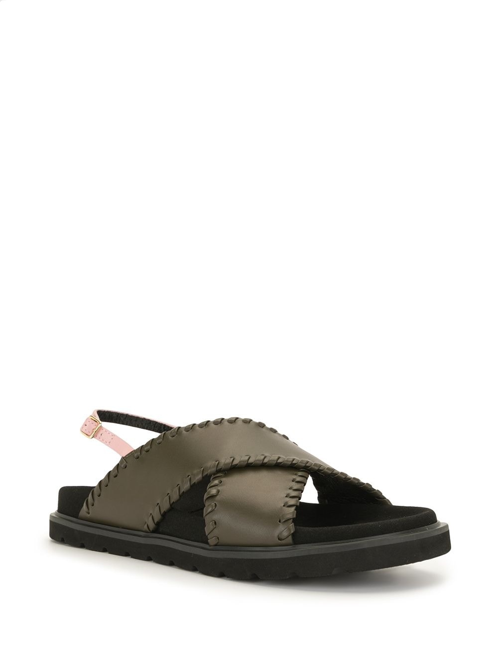 leather crossover sandals - 2