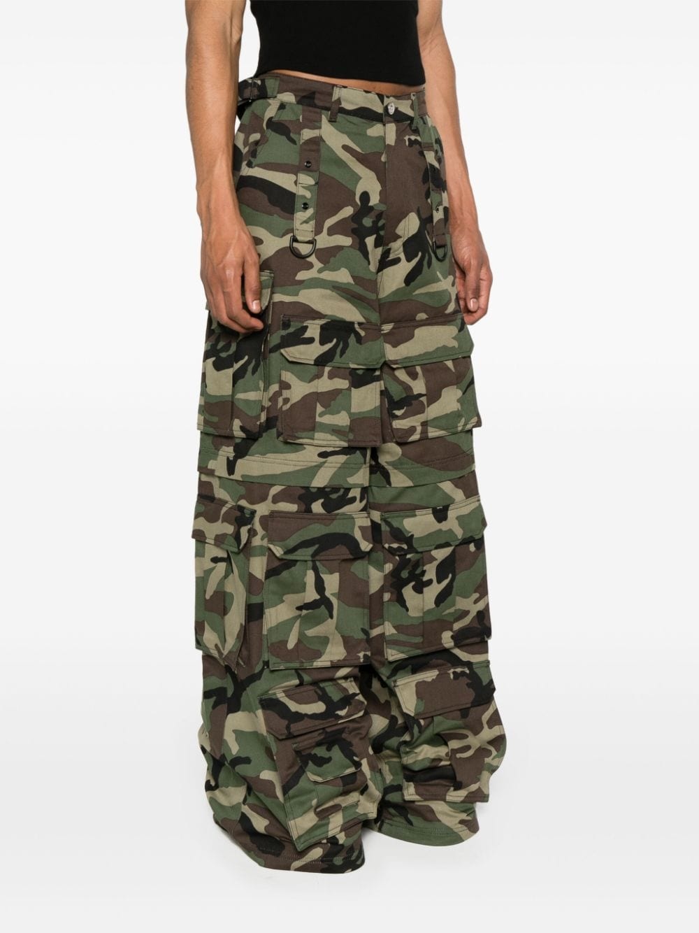 camouflage-print wide-leg jeans - 4