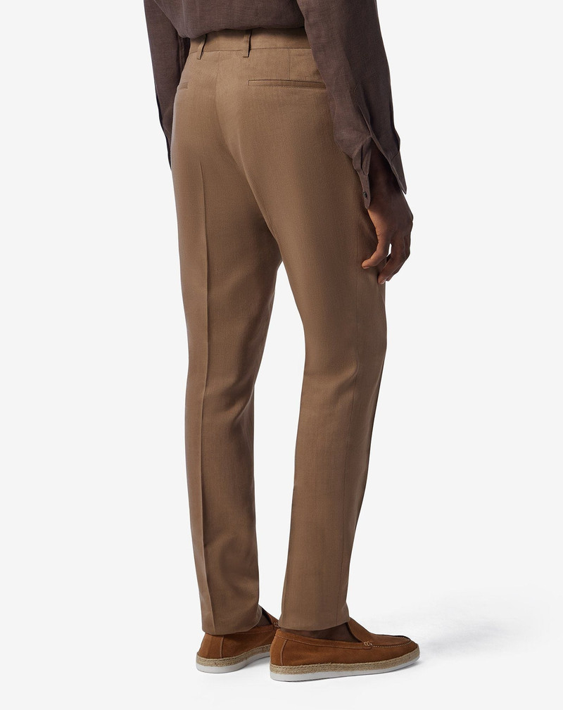 Beige linen, wool and mohair chinos 4