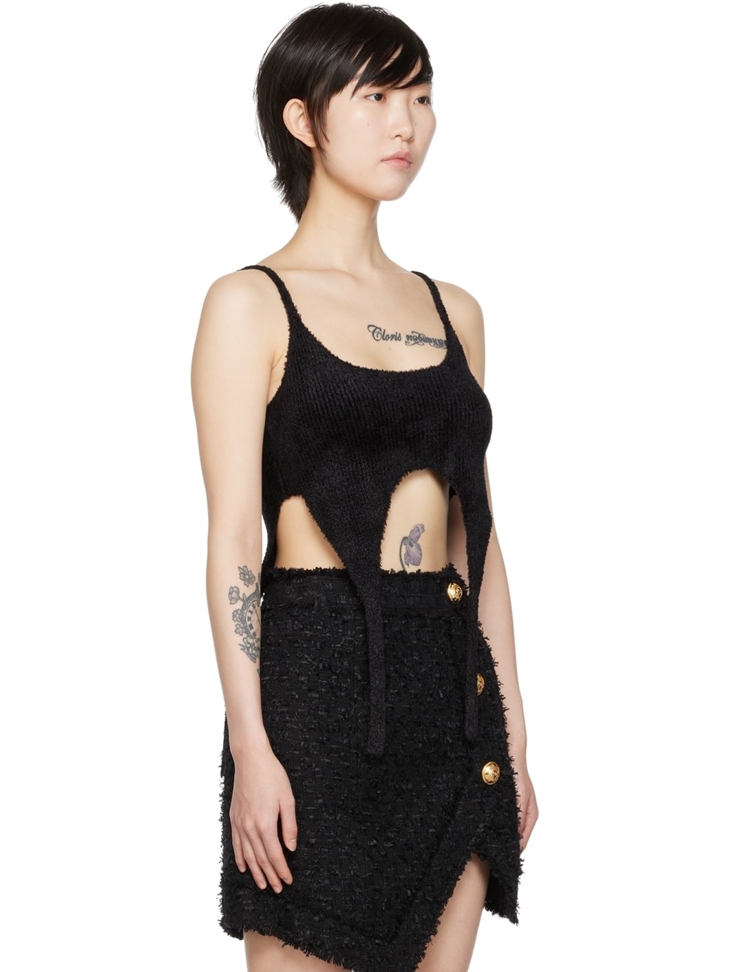 Black Viscose Tank Top - 2