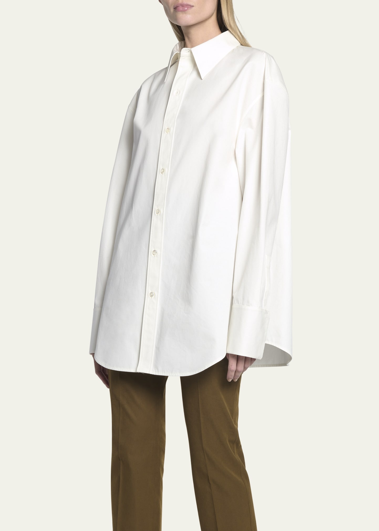 Long Button Down Collared Dress Shirt - 4