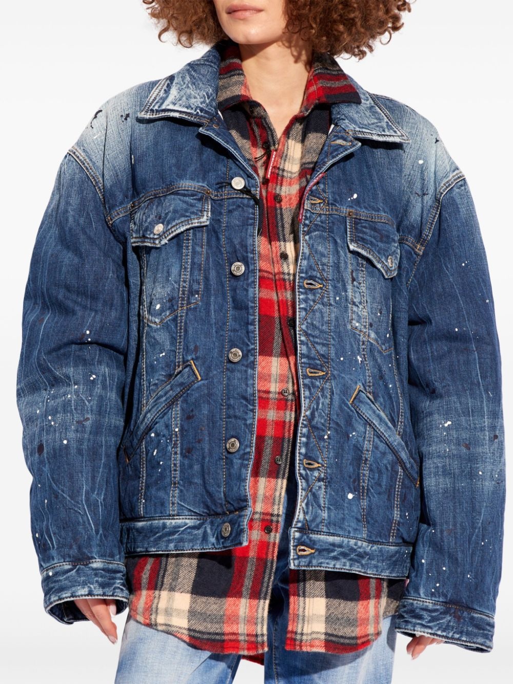 distressed denim jacket - 3