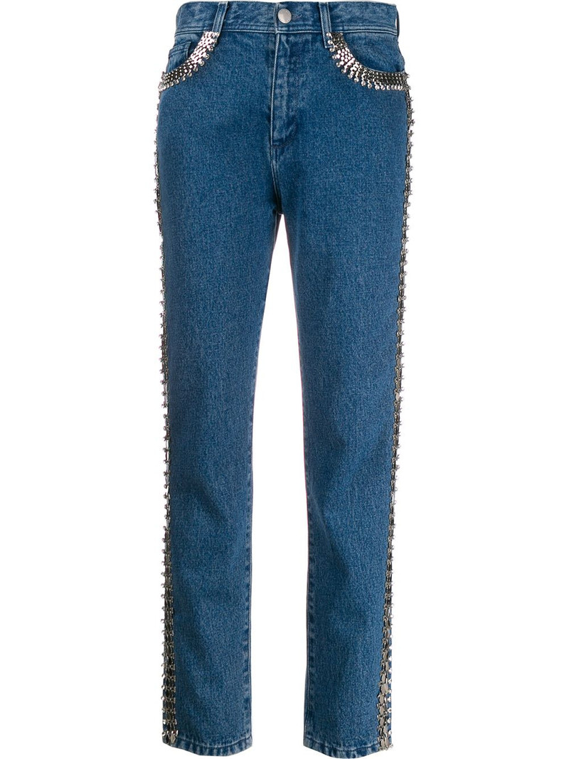 embellished side-stripe jeans 1