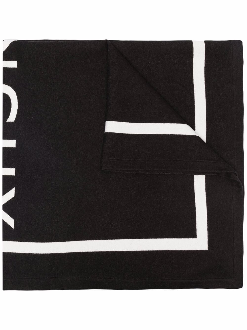 logo-print two-tone scarf - 1