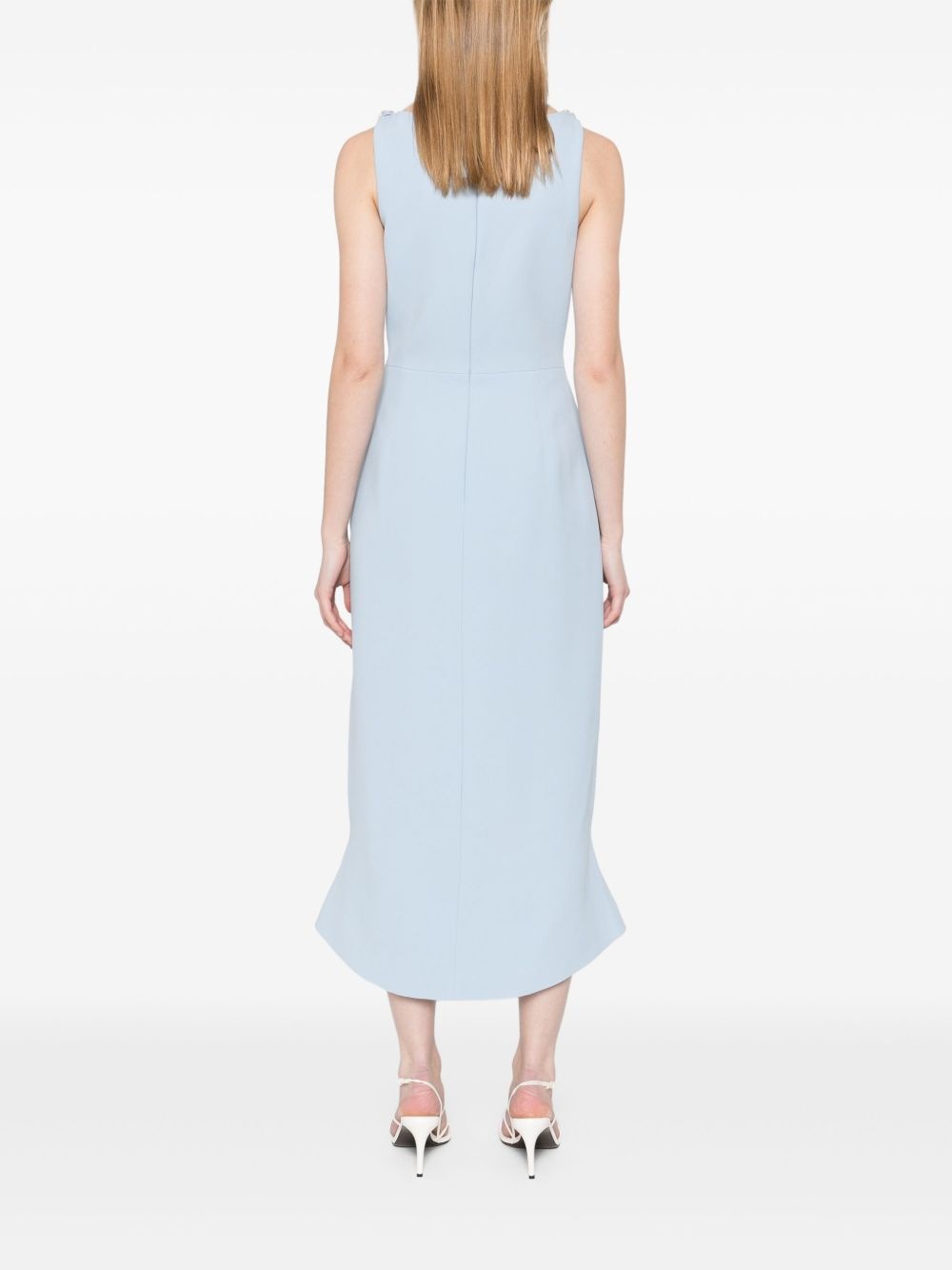 crystal claw-embroidered flounce dress - 4