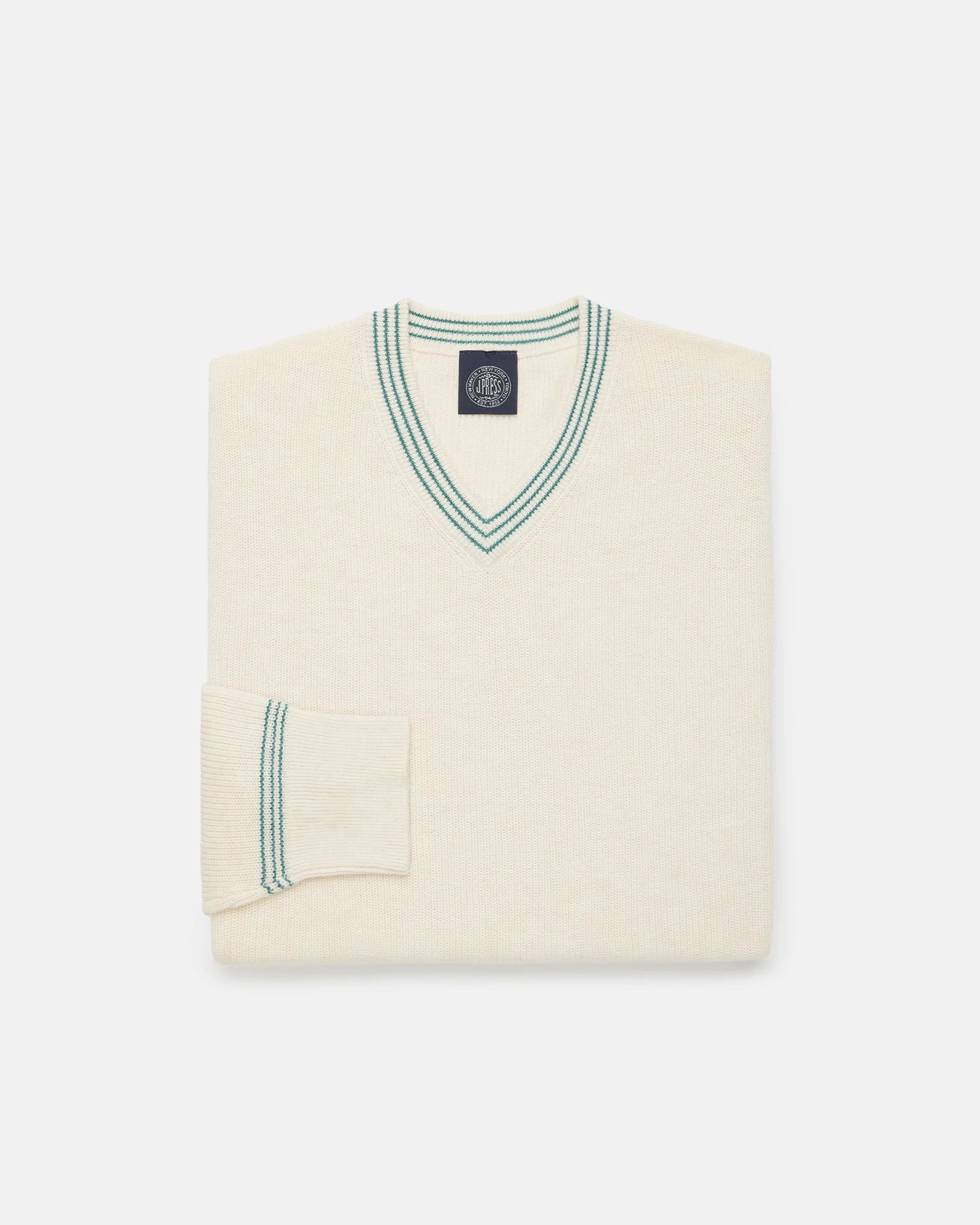 COTTON-CASHMERE CRICKET SWEATER - TRIM FIT - 1