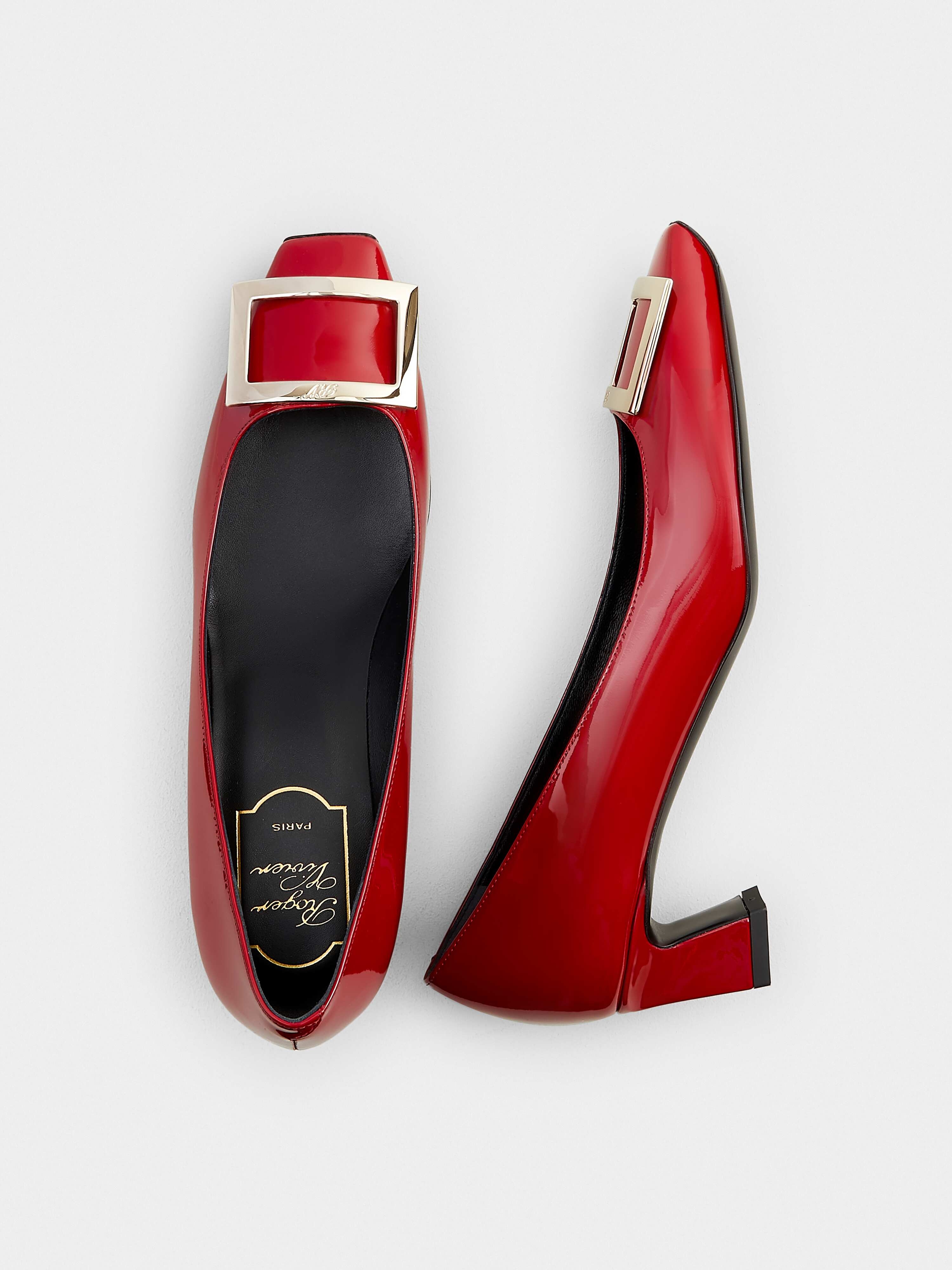 Trompette Metal Buckle Pumps in Patent Leather - 7