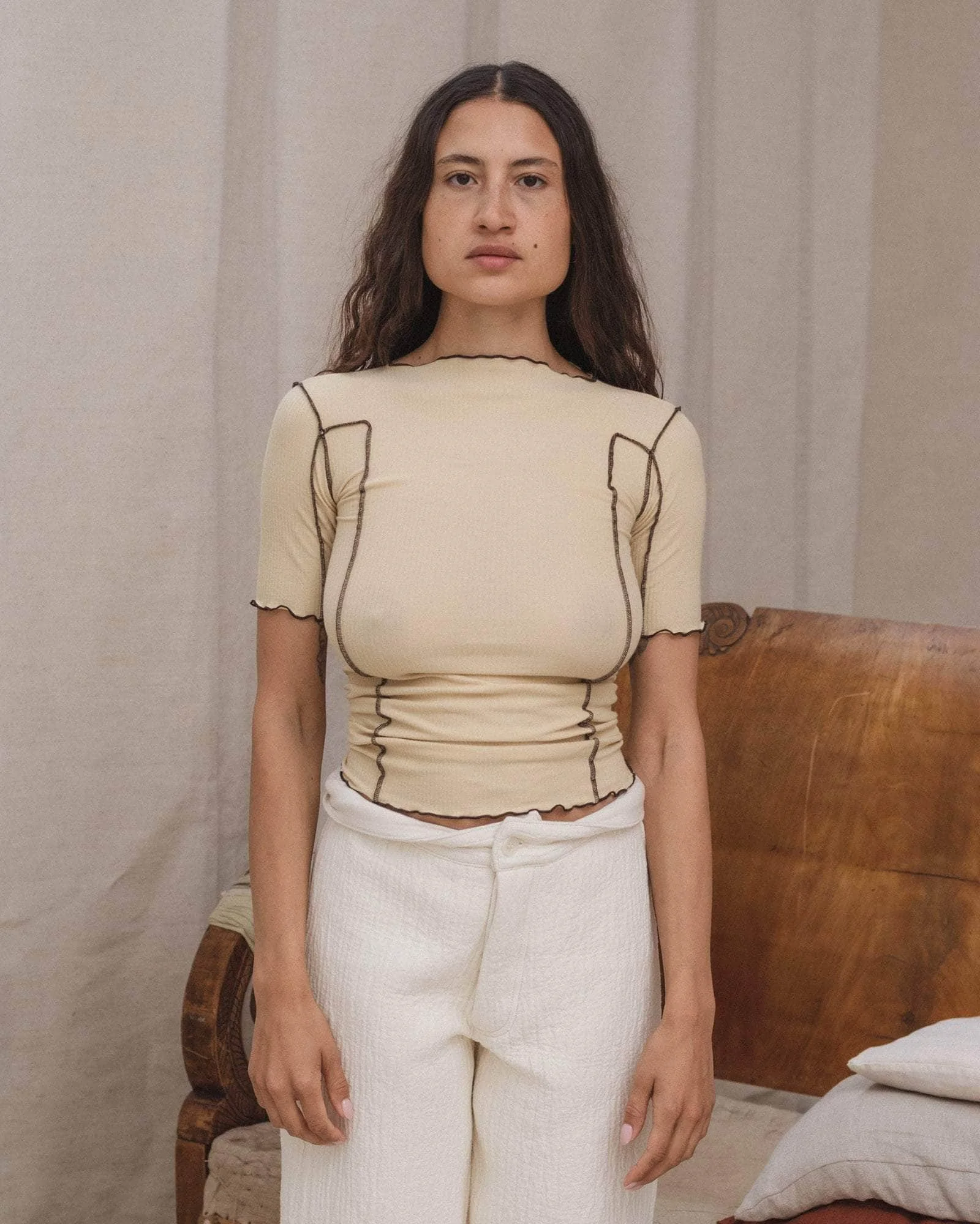 Omato 3/4 Tee Shirt - Fine Organic Cotton Rib - 1