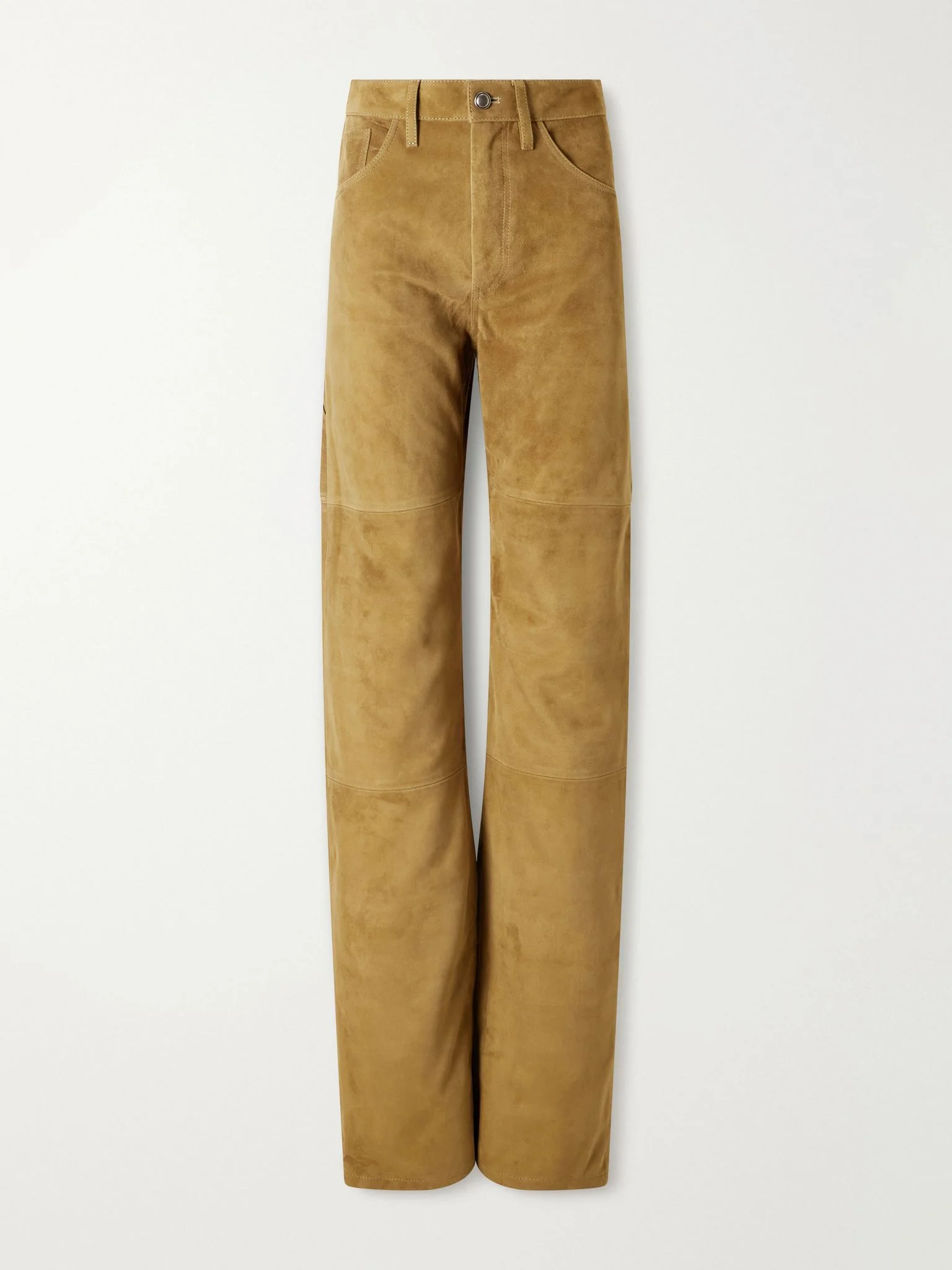 Mills suede straight-leg pants Tan - 1