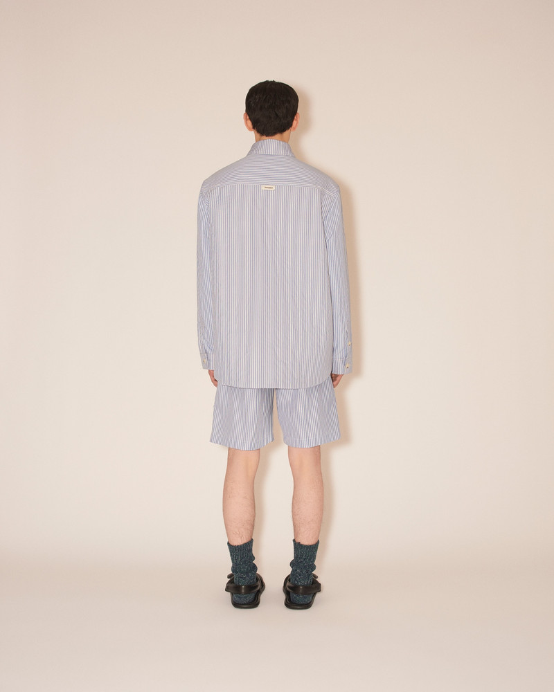 SAVION - Quilted long-sleeve shirt - Blue stripes 4