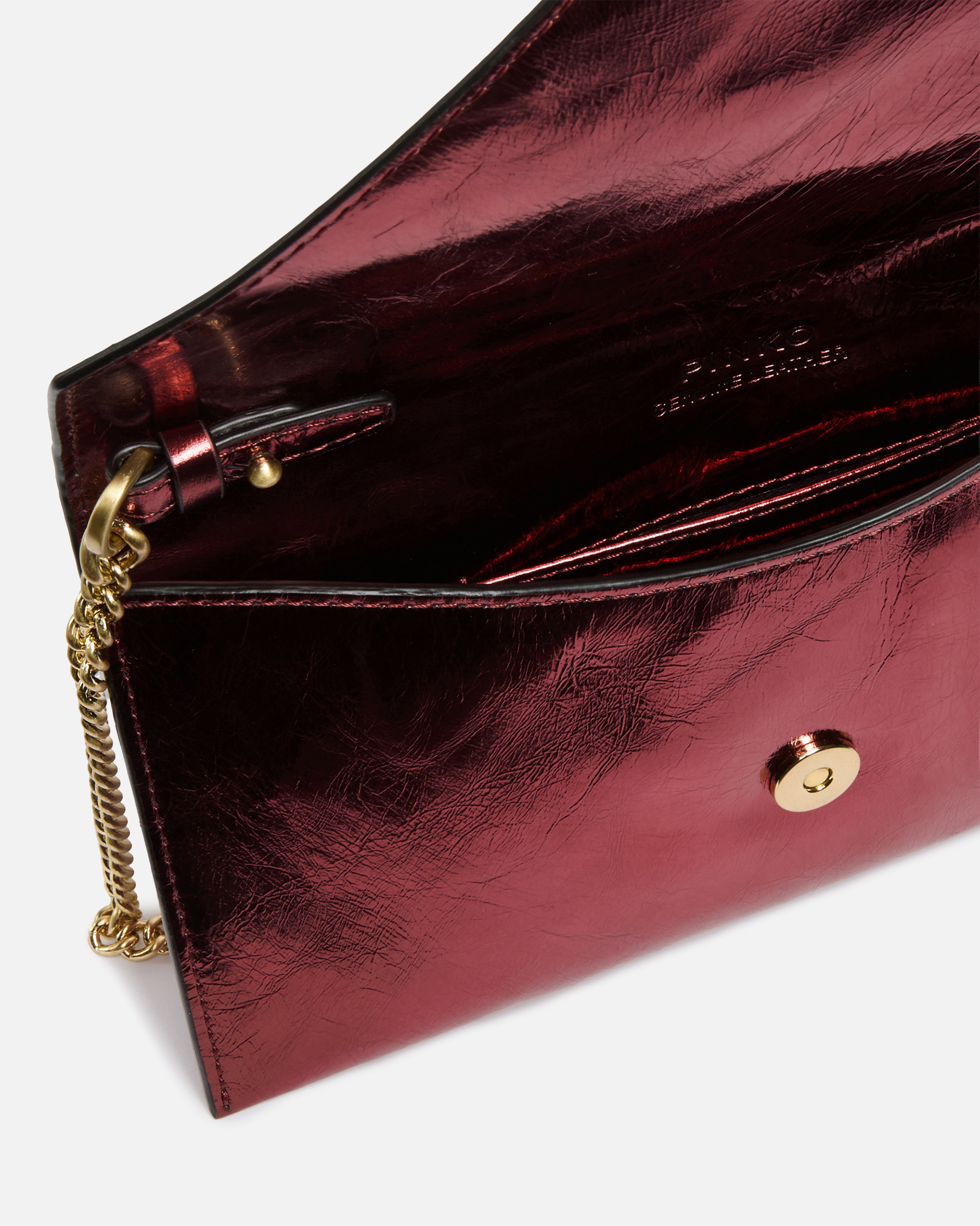 METALLIC LEATHER POUCH WITH LOVE BIRDS LOGO - 4