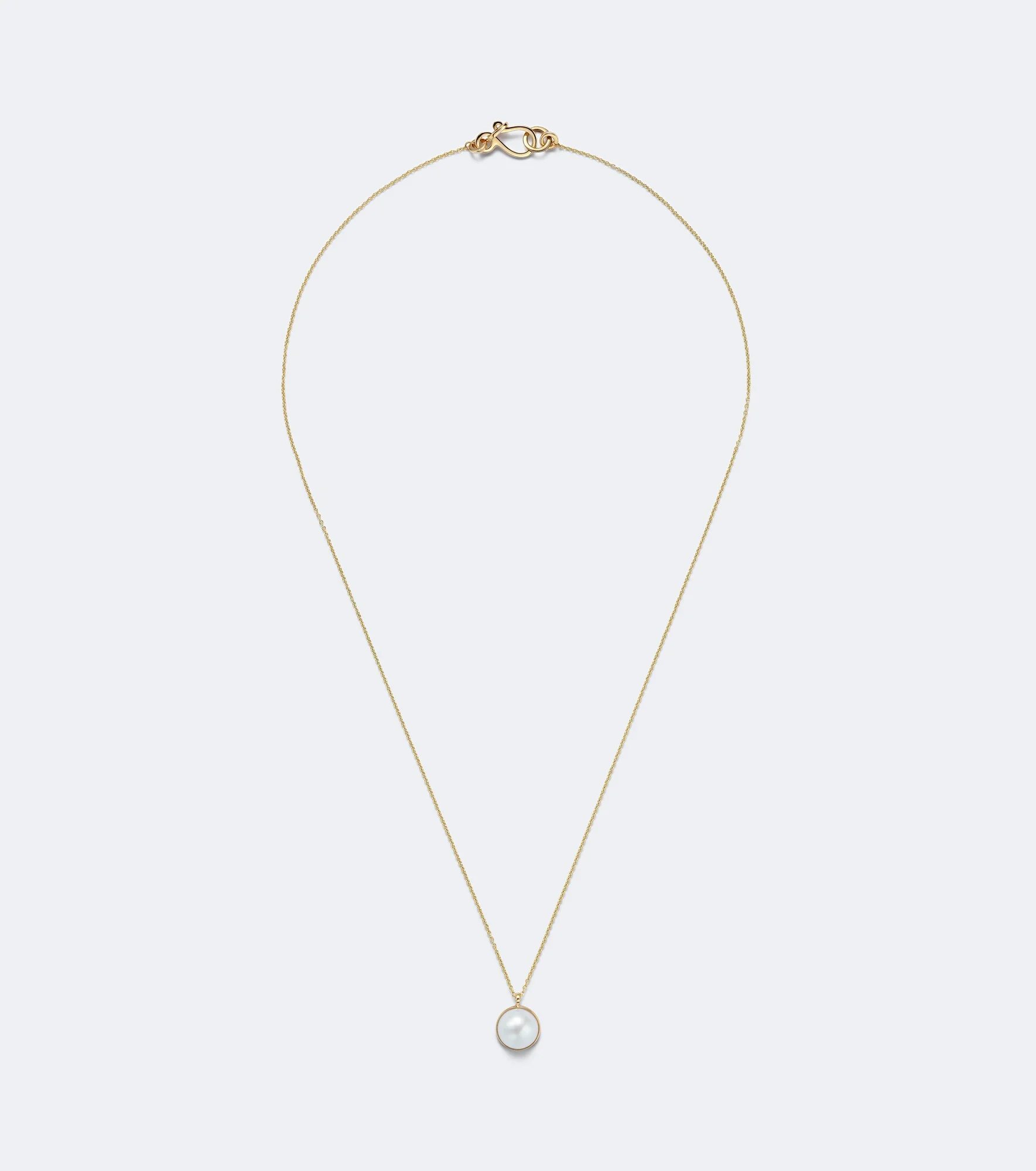 Luce Simple 14kt gold necklace with freshwater pearl - 1