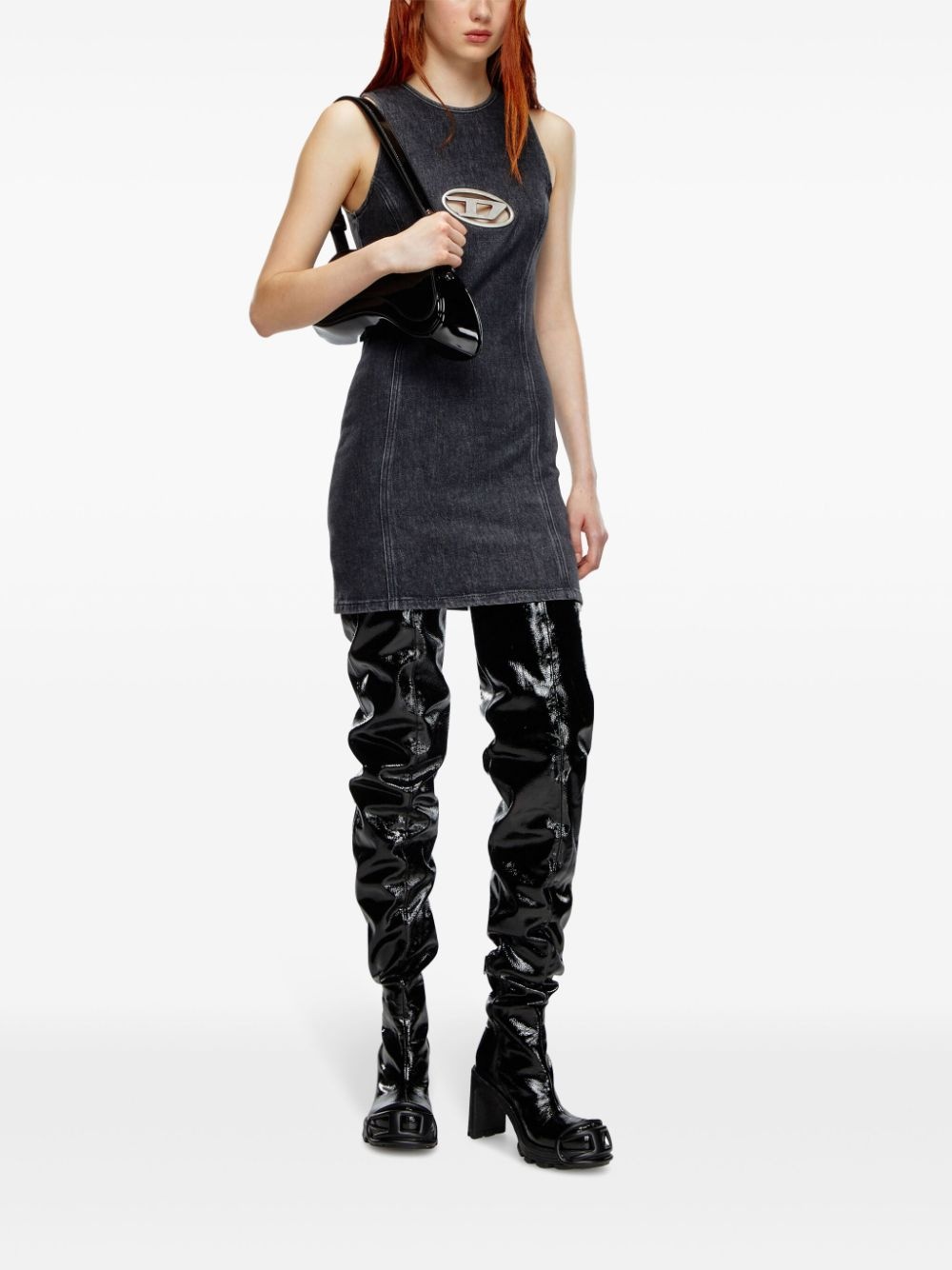 Oval D denim mini dress - 2