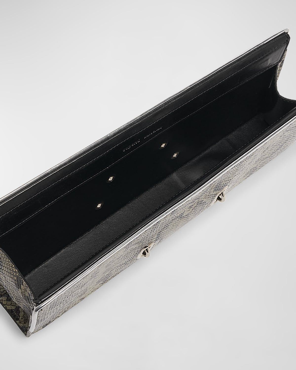 Binder Python-Print Leather Clutch Bag - 4