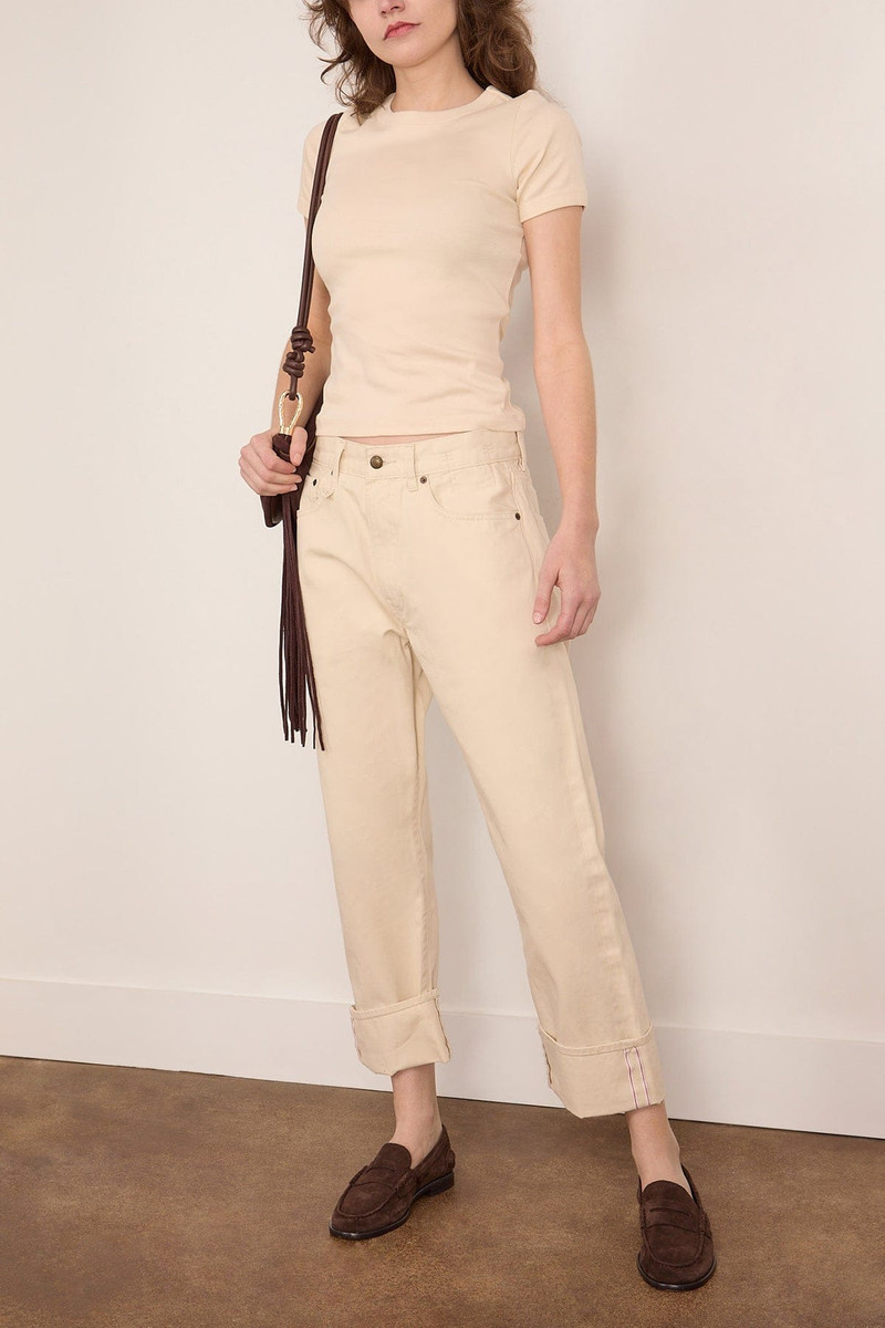 FLORE FLORE Car Tee in Off White outlook