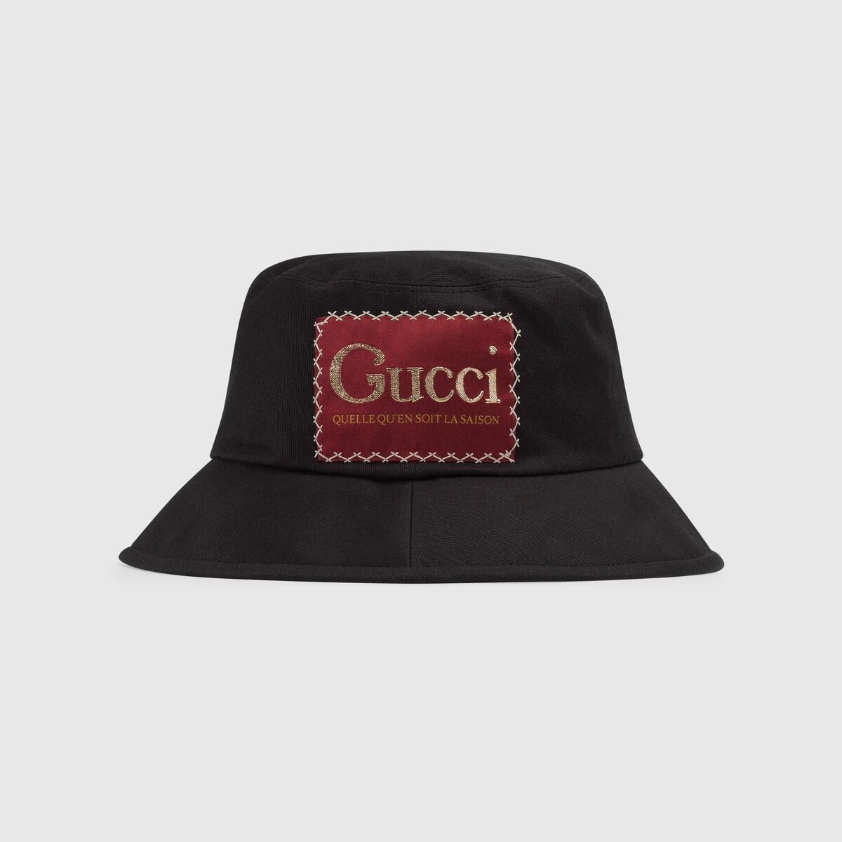 Cotton bucket hat with Gucci label - 2