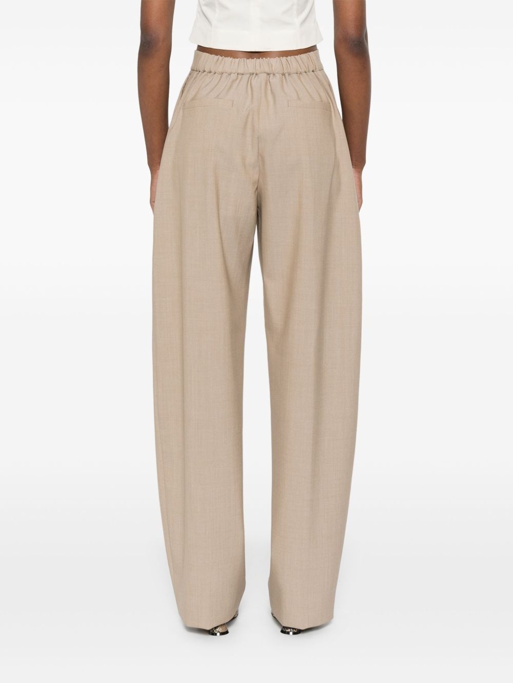 virgin wool high-waisted trousers - 4