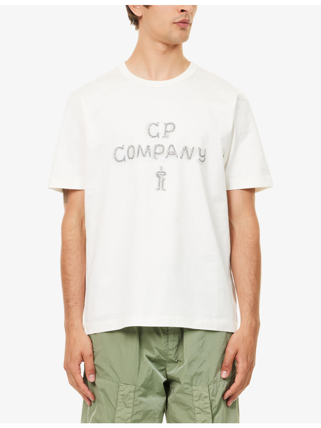 Embroidered-Text Relaxed-Fit Cotton T-Shirt - 3