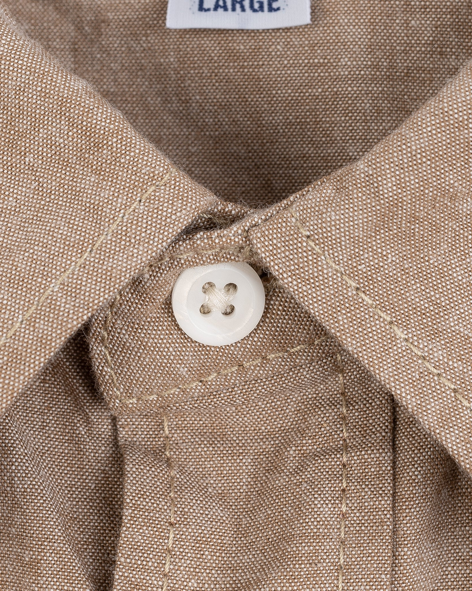 IHSH-315-KHA 10oz Selvedge Chambray Western Shirt - Khaki - 10