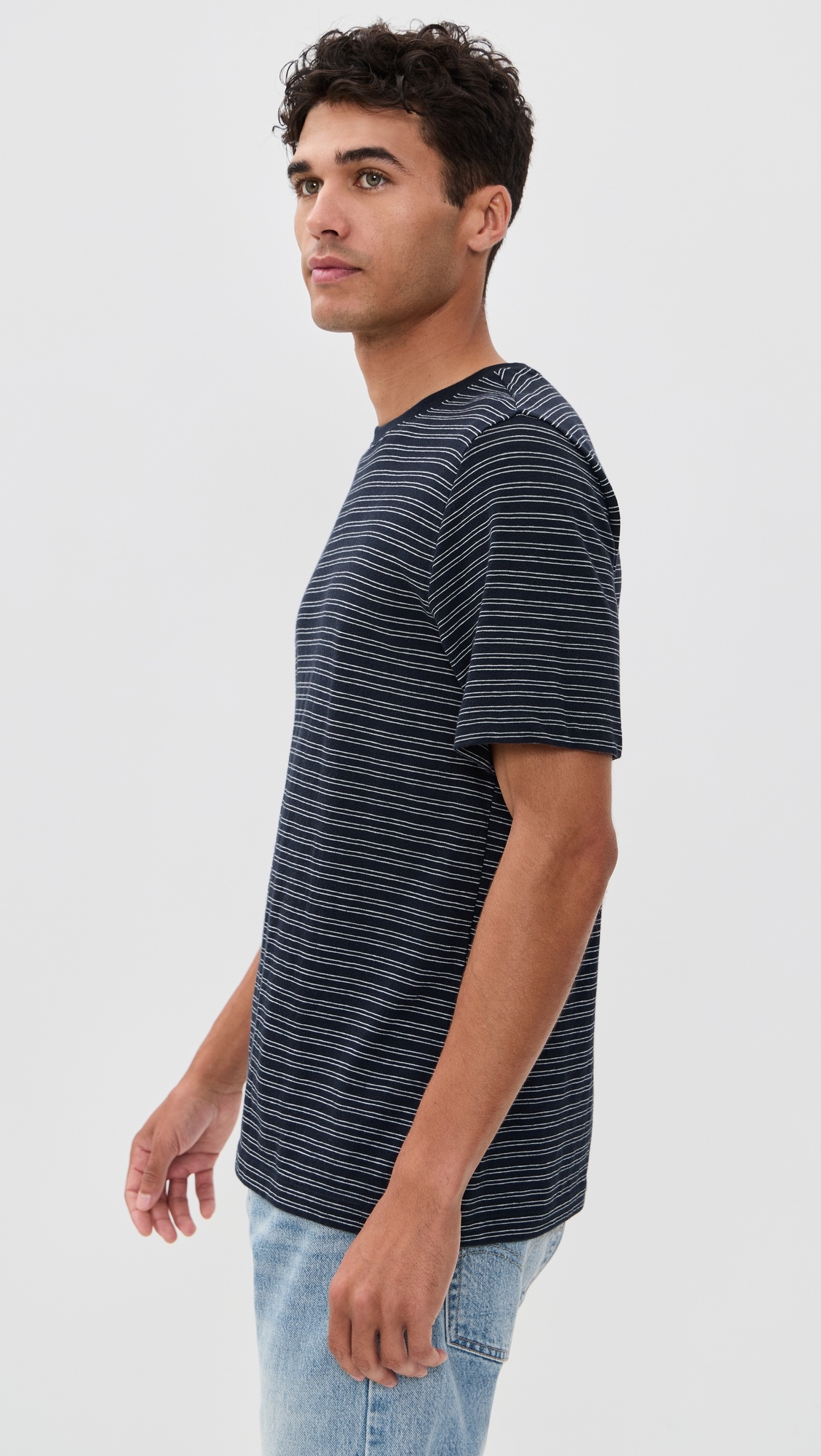 Stripe Loose Knit Crew Tee - 3
