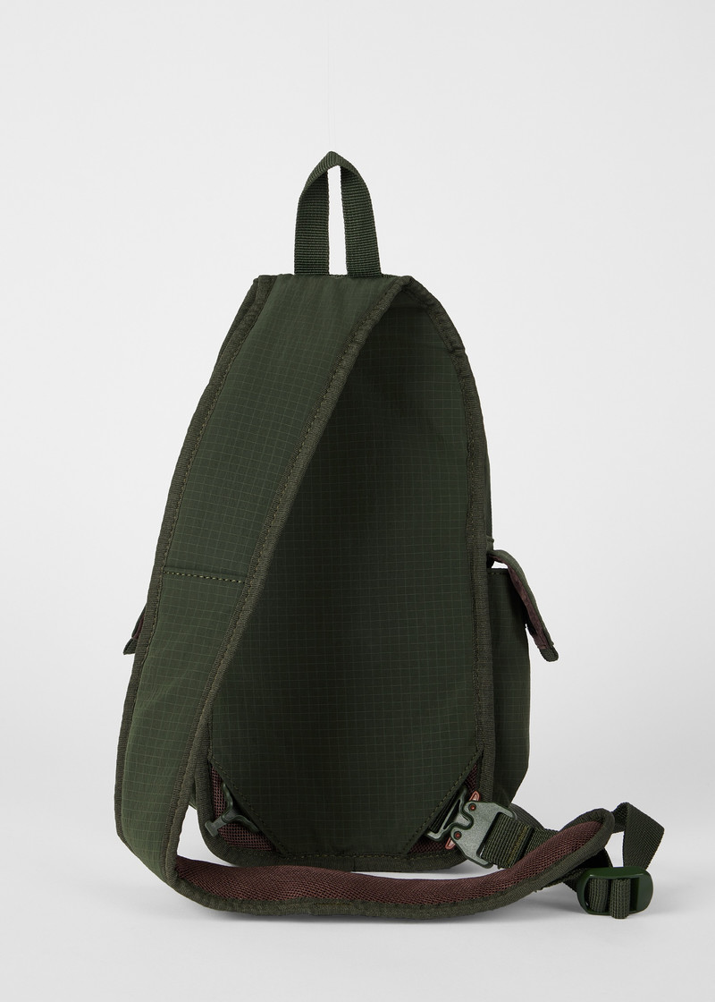 Paul Smith Dark Green Nylon Ripstop Sling Bag outlook