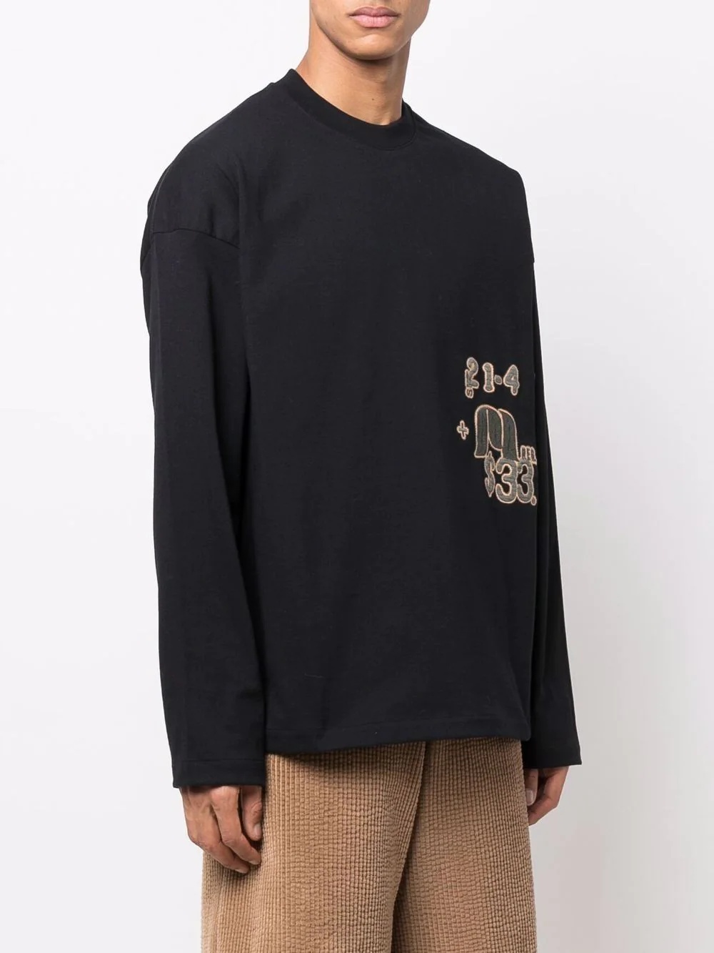 embroidered long sleeve sweatshirt - 3