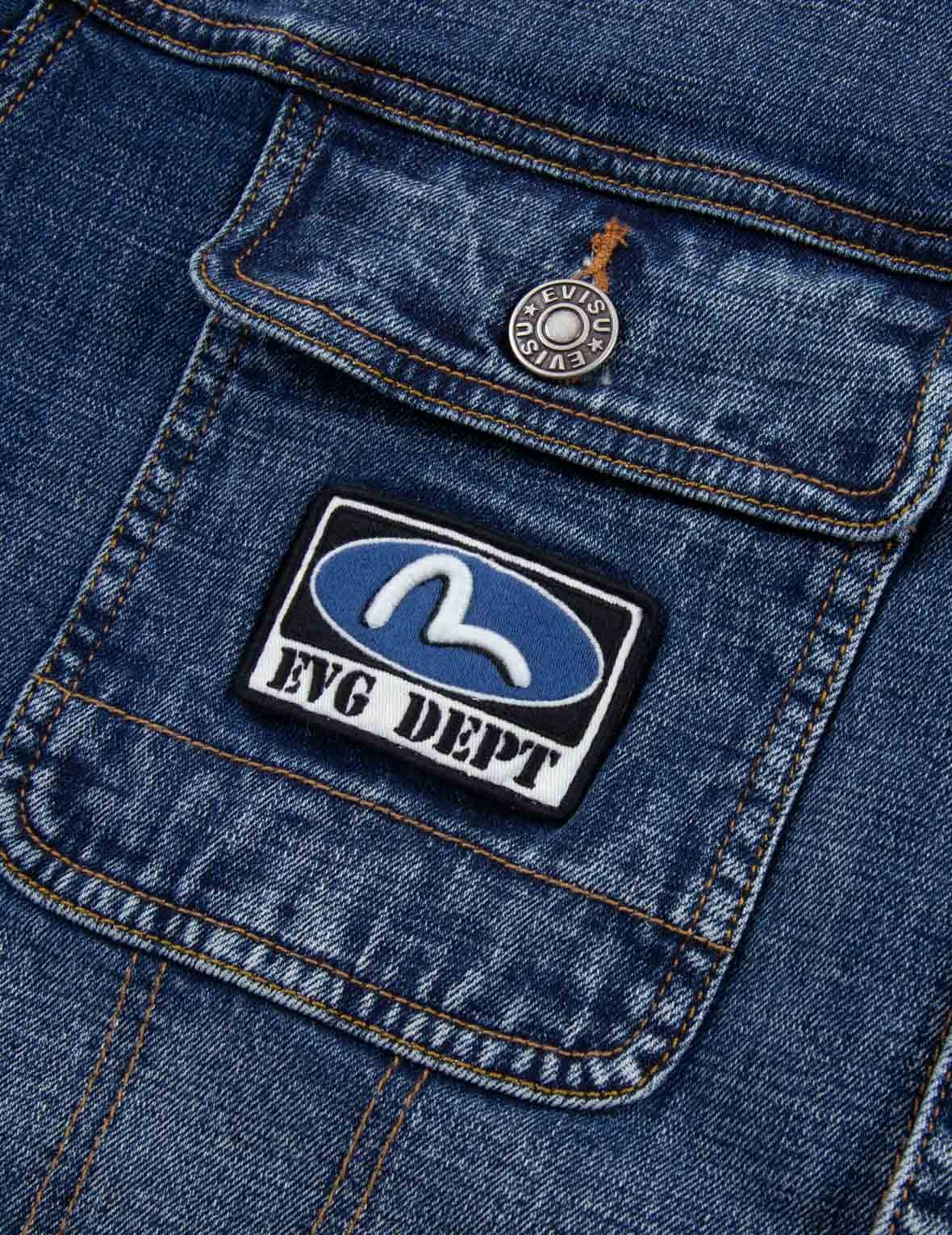 PEEPING GODHEAD AND OIL DRUM PRINT LOOSE FIT SHERPA DENIM JACKET - 10