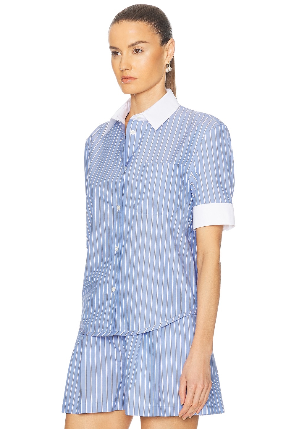 Short Sleeve Button Up Top - 3