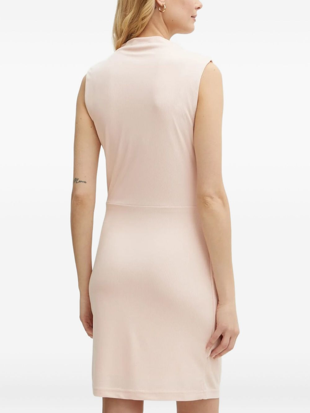 mock-neck buttoned mini party dress - 2