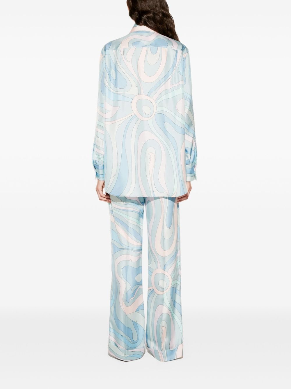 all-over graphic print silk twill shirt - 4