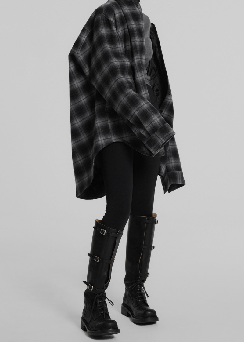 Helka Flannel Quilted Shirt - Charcoal 7