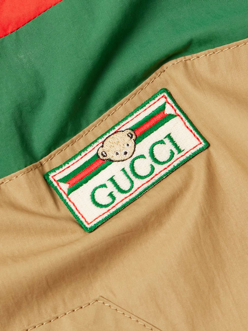 Logo-Appliquéd Striped Shell-Trimmed Cotton Jacket 3