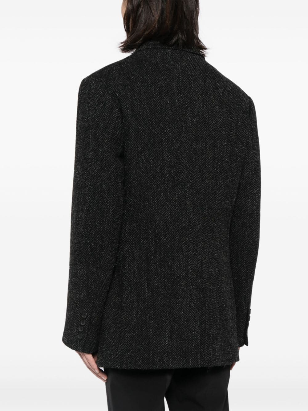 notched-lapels contrasting-trim blazer - 4