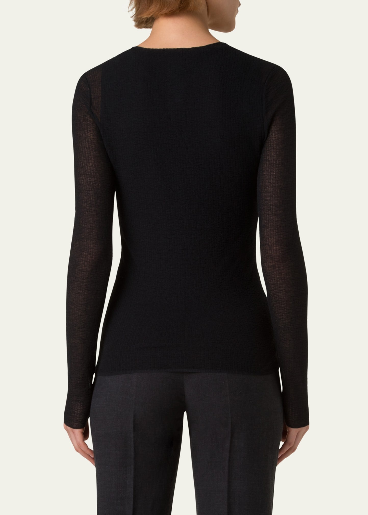 Structured Double Layer Cotton-Blend Sweater - 3