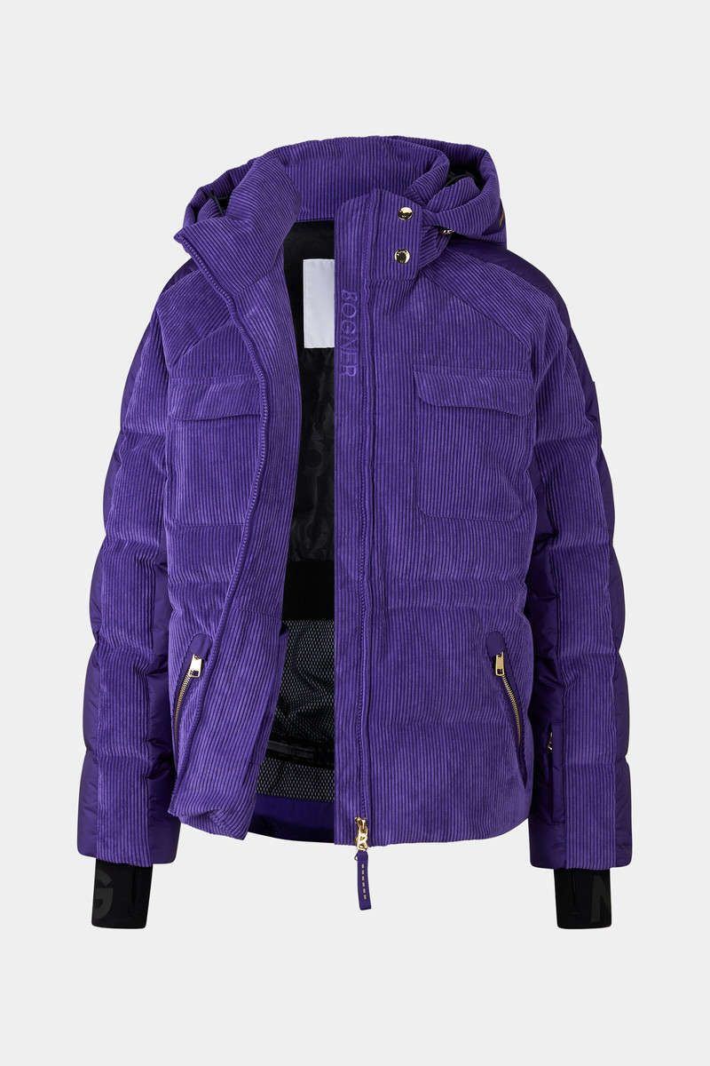 Marli corduroy ski jacket in Violet 10