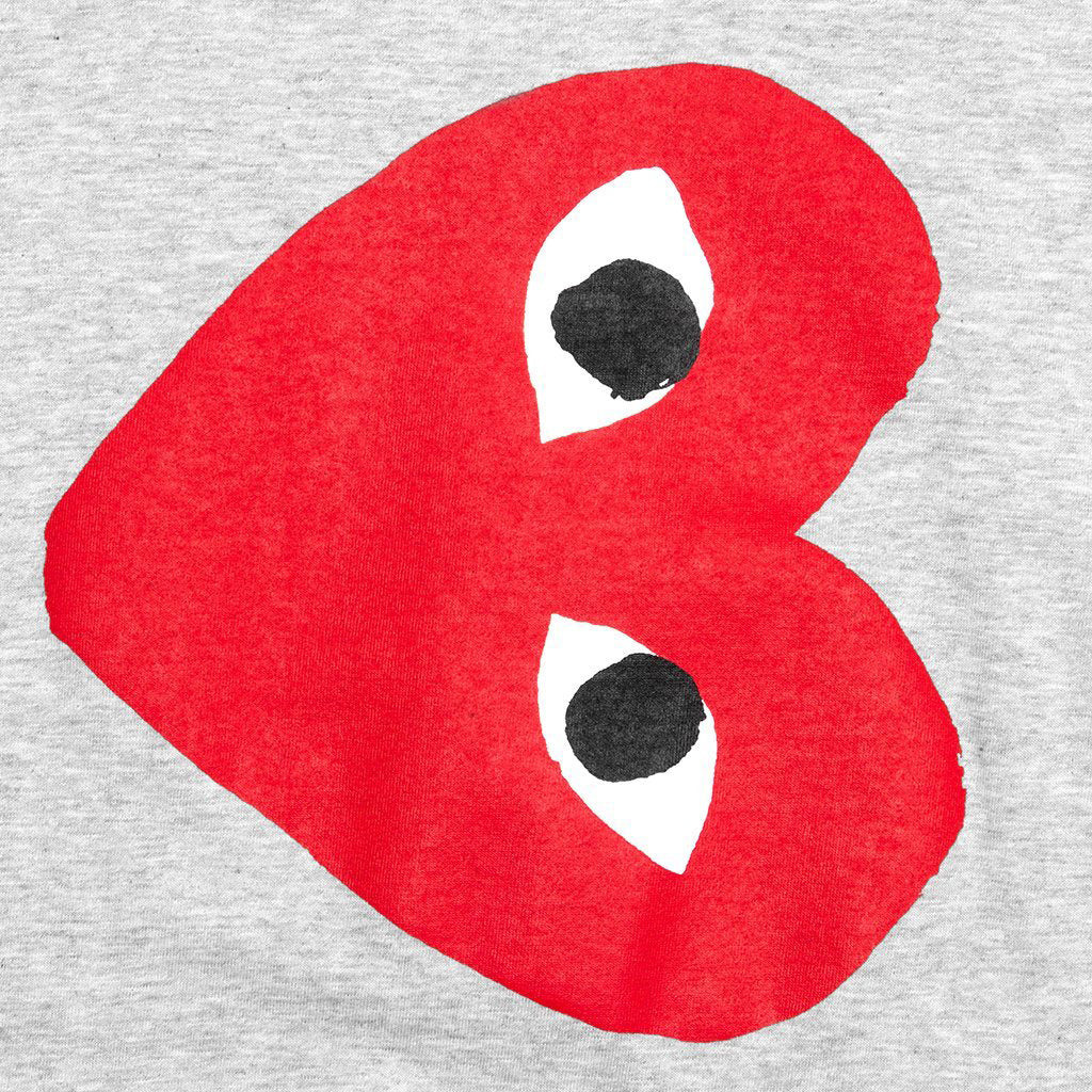 COMME DES GARCONS PLAY WOMEN'S SIDEWAYS LOGO L/S TEE - GREY - 4