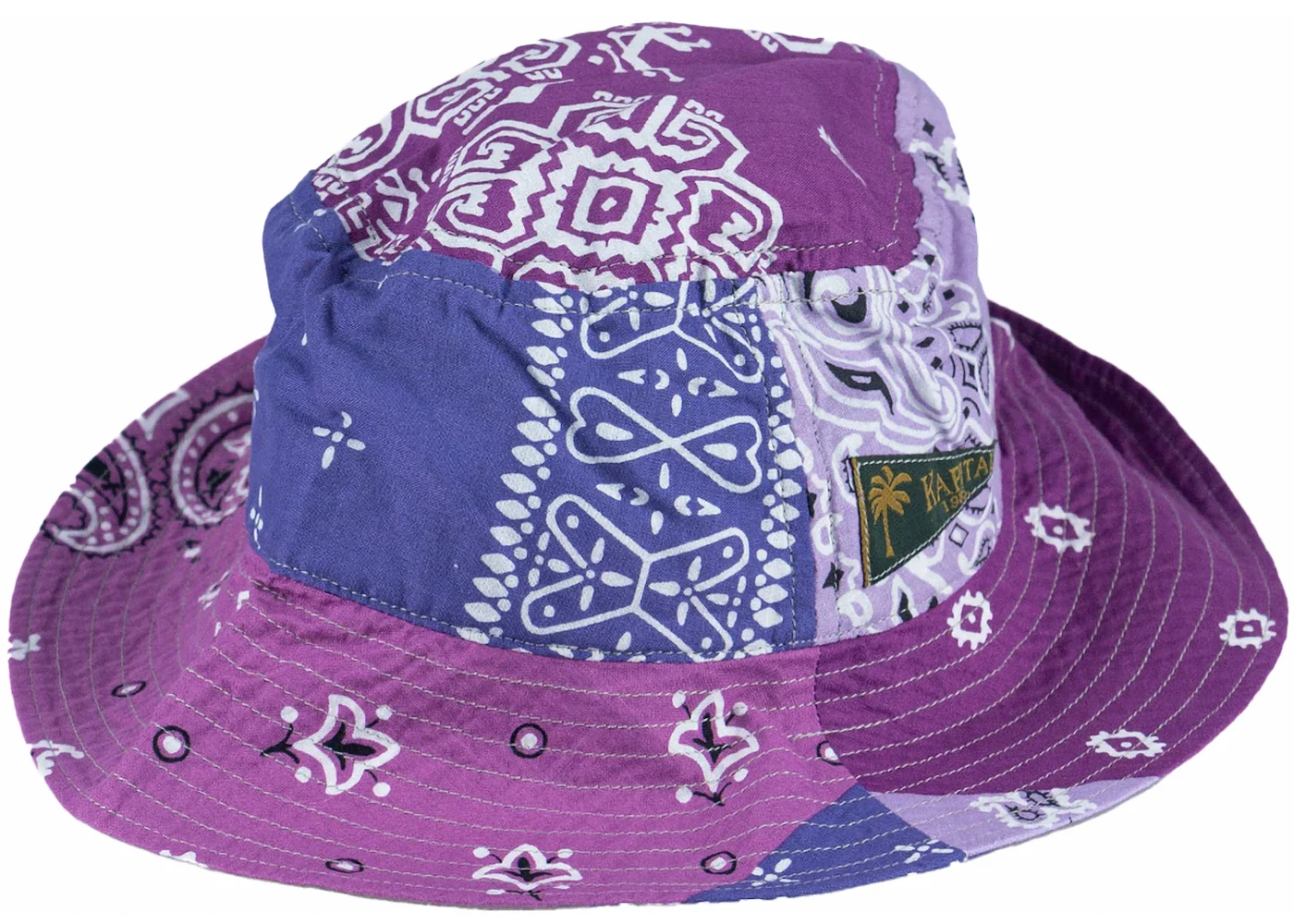 Kapital Bandana Patchwork Bucket Hat Purple - 1